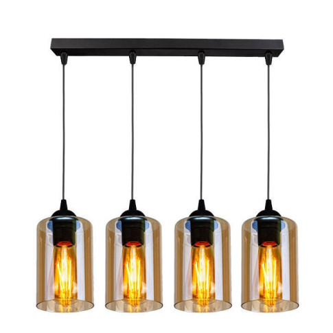 Szklana czarna stylowa nowoczesna industrialna lampa wisząca na listwie V140-Alaniso
