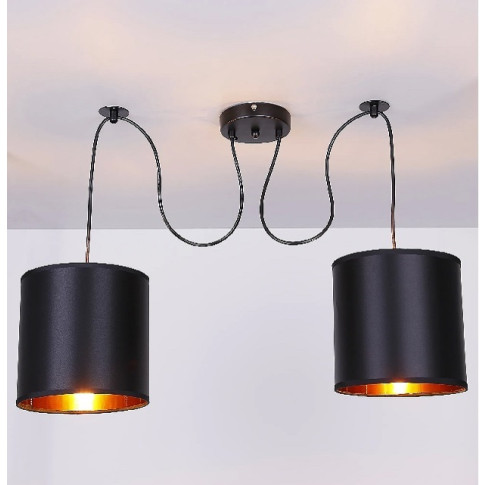 Podwójna czarna nowoczesna lampa wisząca V143-Peluvio