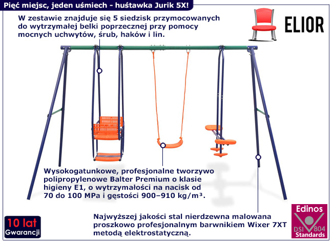 Huśtawka ogrodowa dla dzieci Klaren 5X