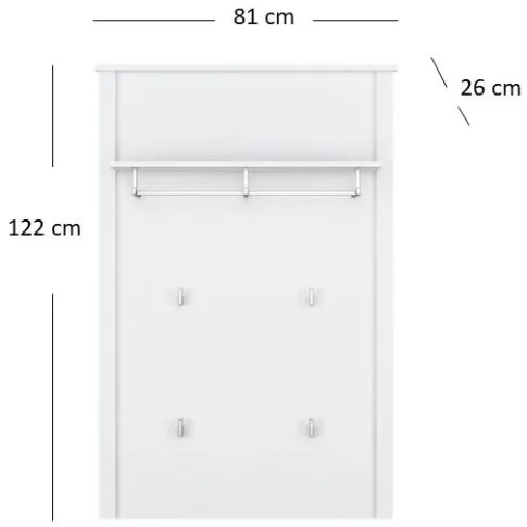 wymiary wieszaka ściennego nowoczesnego Jasaro 18X