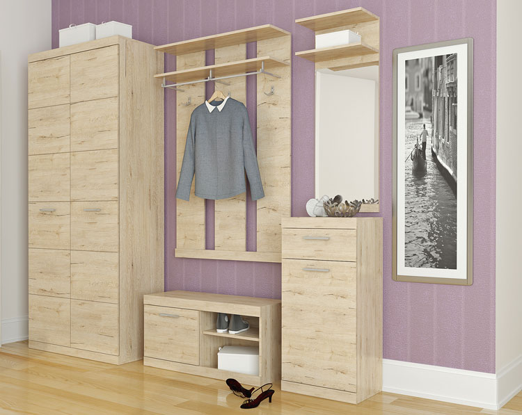 Wieszak ścienny do przedpokoju dąb san remo Lister XL 21X