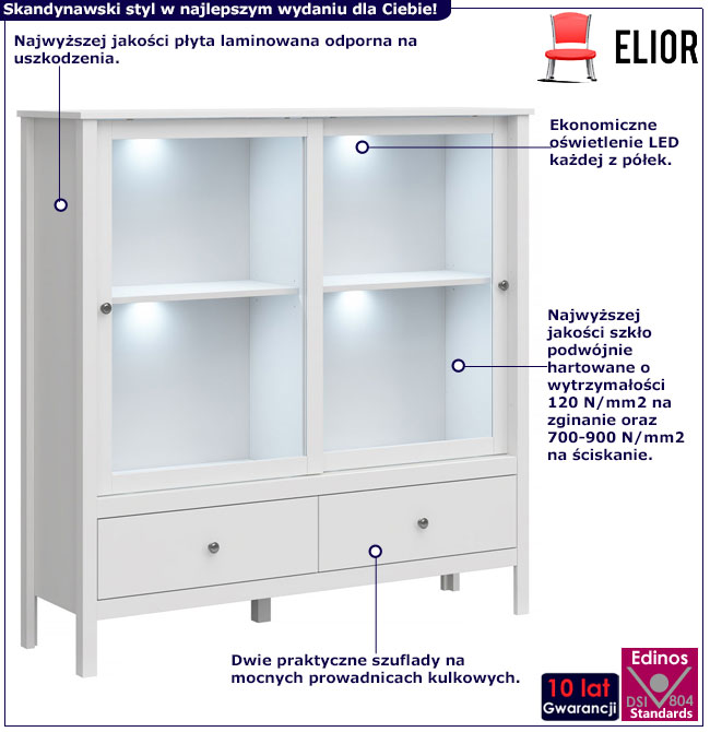 Infografika niskiej witryny z podświetleniem Jasaro 19X