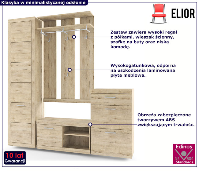 Meble do przedpokoju w kolorze dąb san remo Selima 22X