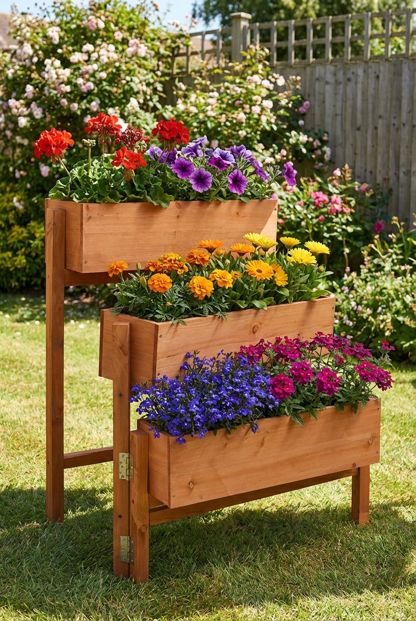 Aranżacja ogrodu z donicą w kolorze olcha - Musa