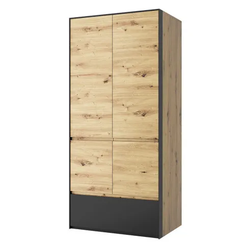 Szafa dwudrzwiowa z drazkiem artisan z czarnym Avar 6X