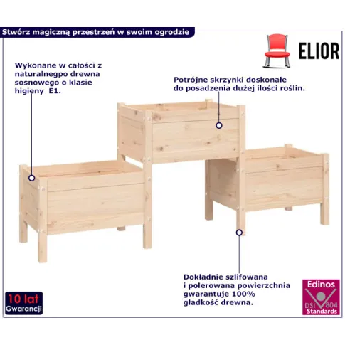 Drewniana donica do ogrodu Kefo