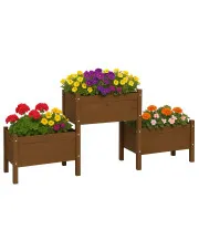 Brązowa drewniana donica do ogrodu - Nilli w sklepie Edinos.pl