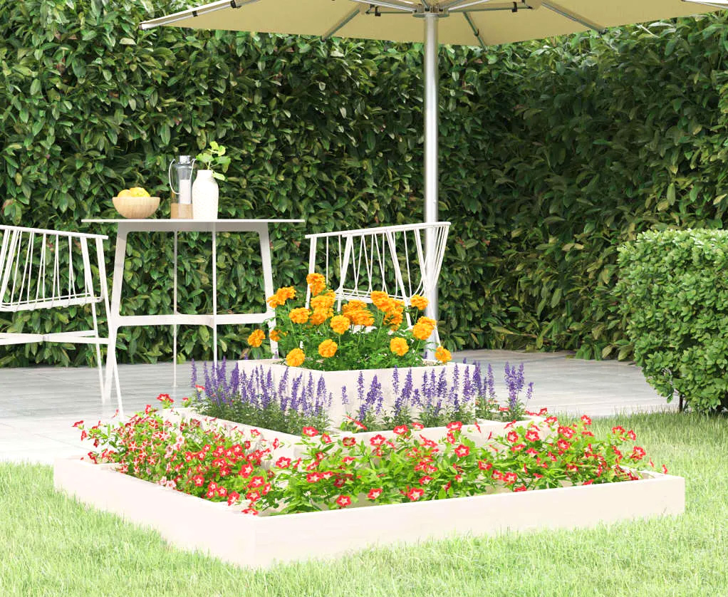 Biała drewniana sosnowa donica Edir