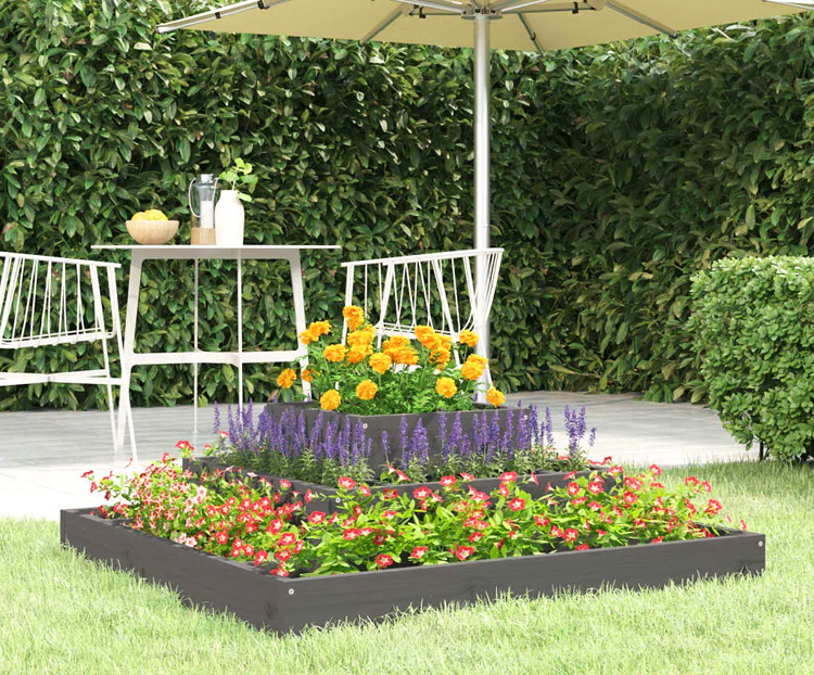 Drewniana szara donica Edir