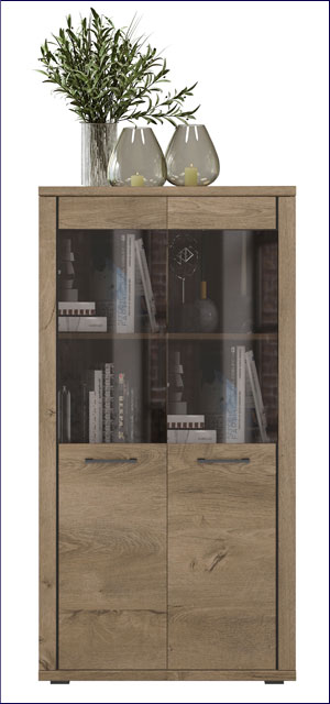 Wysoka dwudrzwiowa witryna do jadalni dąb lefkas Aiken 12X
