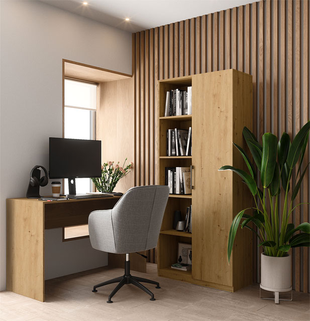 Regał z półkami na książki dąb artisan Nodino