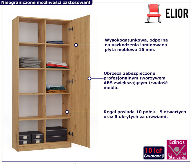 Nowoczesny półotwarty regał biurowy Nodino