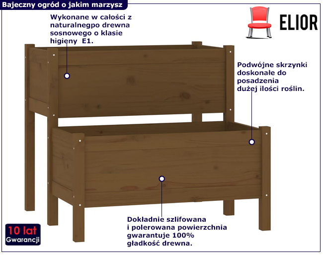 Brązowa donica ogrodowa Finir