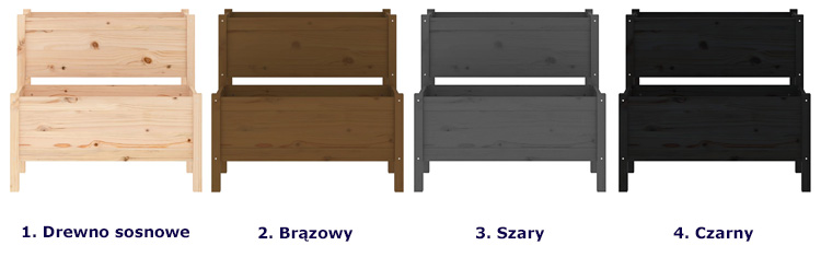 Kolory drewnianej donicy Olvina