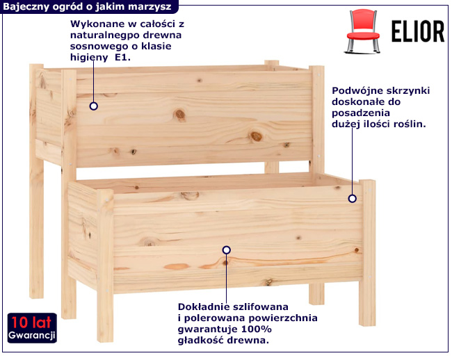 Drewniana donica ogrodowa Finir