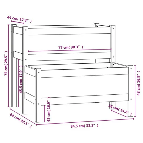 Wymiary drewnianej donicy Nizo