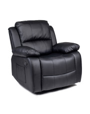 Czarny rozkładany fotel masujący - Tryton 3X w sklepie Edinos.pl