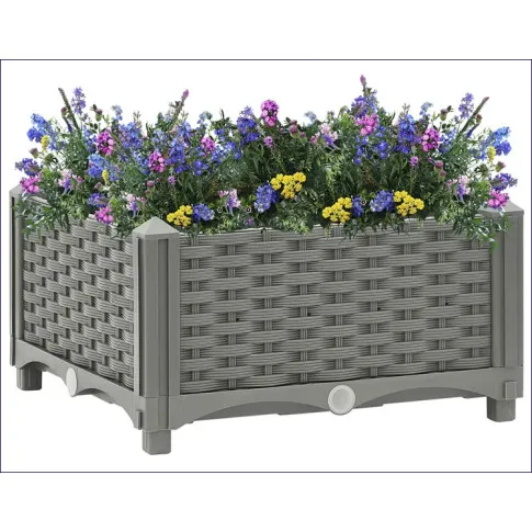 Szara kwadratowa donica Uzi