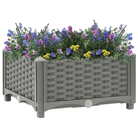 szara rattanowa donica Uzi