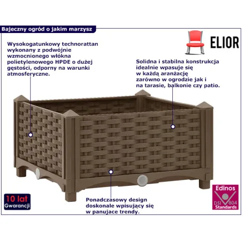 Brazowa donica z technorattanu Uzi