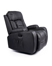 Czarny obrotowy fotel masujący - Imar 3X w sklepie Edinos.pl