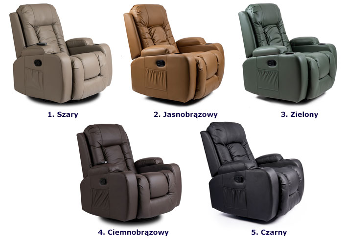 Szary obrotowy fotel do masażu Bergos 3X