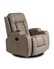 Szary rozkładany fotel z masażem do salonu - Imar 3X