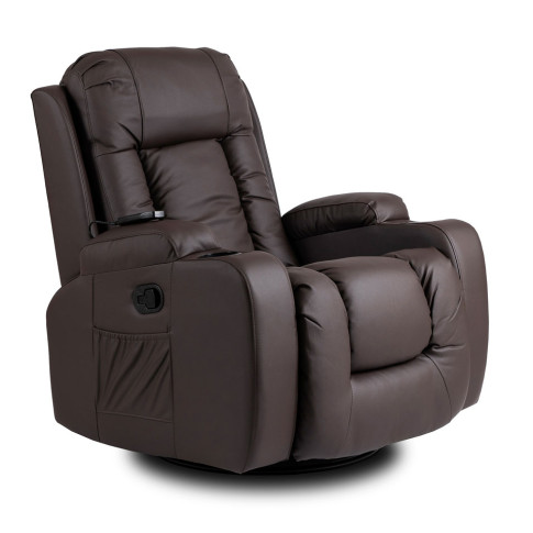 Ciemnobrązowy relaksacyjny fotel do masażu Imar 3X
