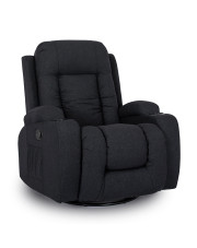 Czarny rozkładany fotel obrotowy do masażu - Imar 4X w sklepie Edinos.pl