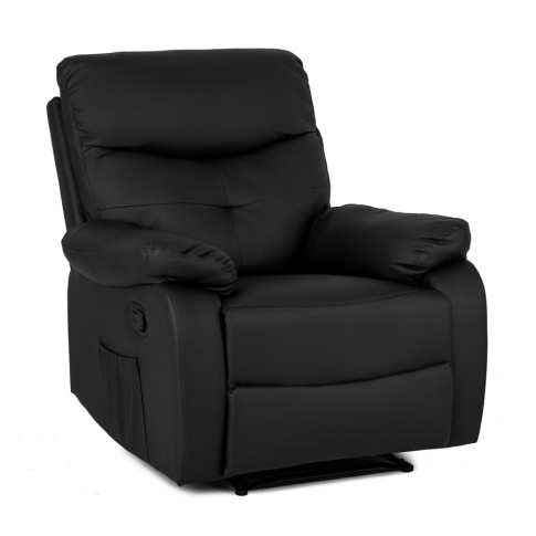 Czarny skórzany fotel masujący Edip 3X