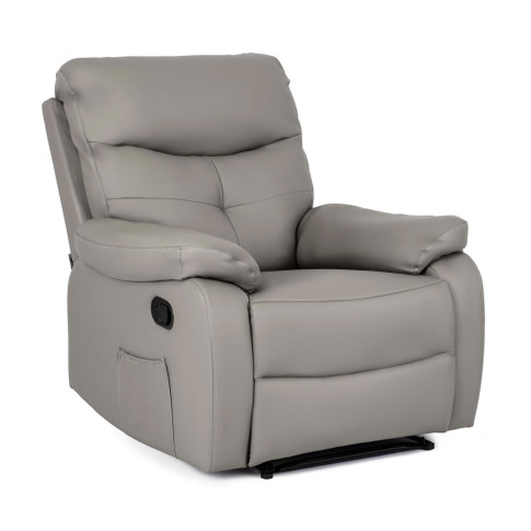 Szary skórzany fotel z masażem Edip 3X