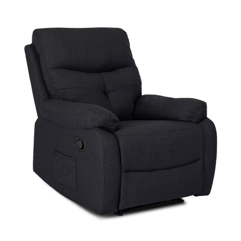 Czarny masujący fotel wypoczynkowy Edip 4X