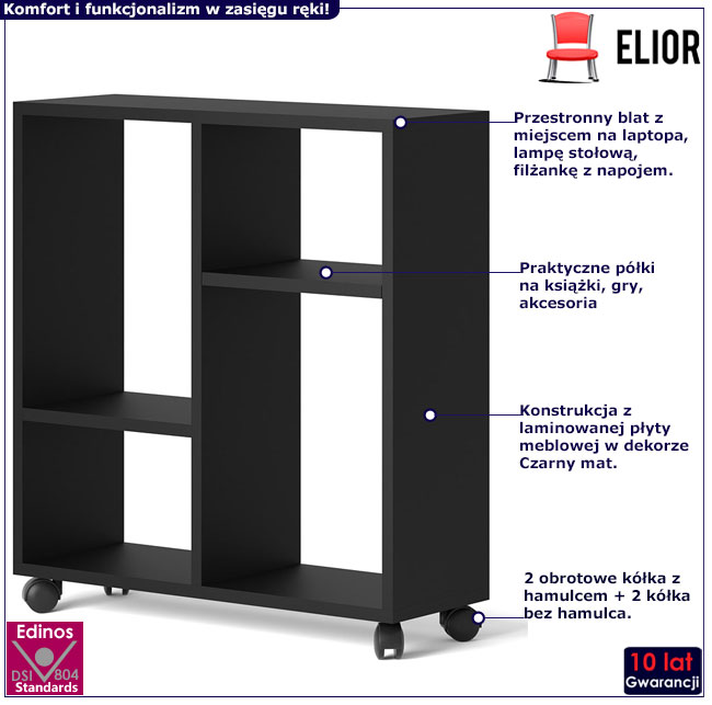 Stolik pomocniczy czarny Mesa 4X