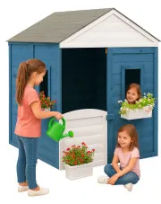 Niebieski domek ogrodowy dla dzieci - Volta w sklepie Edinos.pl