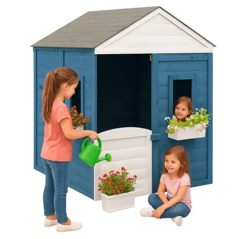 Niebieski domek ogrodowy dla dzieci Mambik