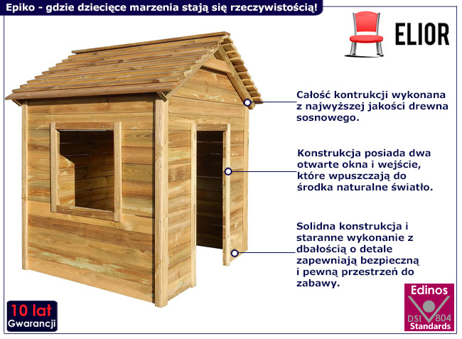 Drewniany domek ogrodowy dla dzieci Epikol