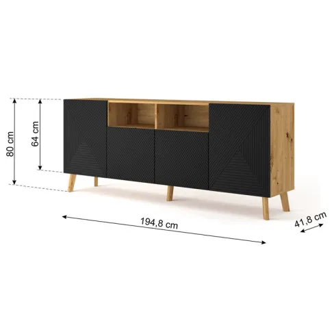 Wymiary komody 195cm Banti 4X