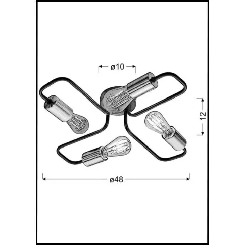 wizu Czarna lampa sufitowa - K187-Harno