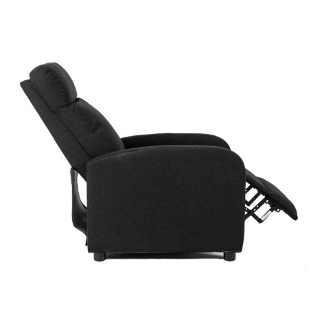 Czarny fotel z podnóżkiem Alho 3X