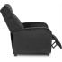 Czarny fotel welurowy z podnóżkiem Alho 4X