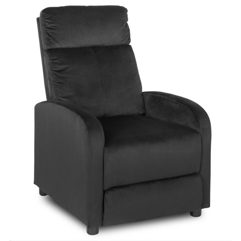 Czarny welurowy fotel rozkładany Alho 4X