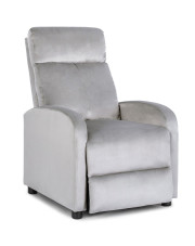 Szary relaksacyjny fotel welurowy - Alho 4X w sklepie Edinos.pl