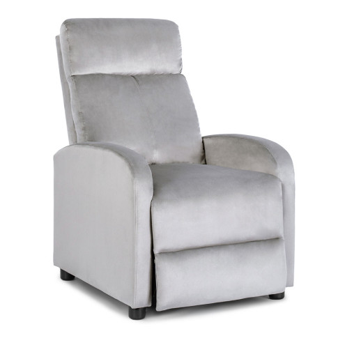 Szary welurowy fotel rozkładany Alho 4X