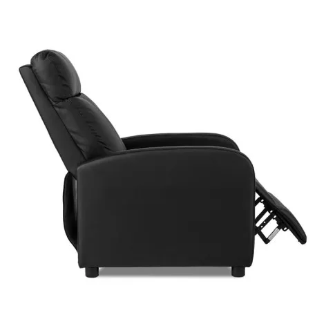 Czarny fotel z podnóżkiem Alho 5X