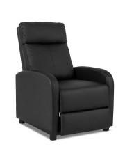Czarny rozkładany fotel ze skóry ekologicznej - Alho 5X w sklepie Edinos.pl