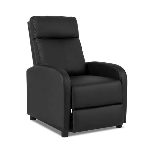 Czarny skórzany fotel rozkładany Alho 5X