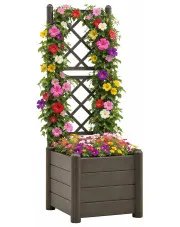 Antracytowa donica ogrodowa z trejażem - Karolis w sklepie Edinos.pl