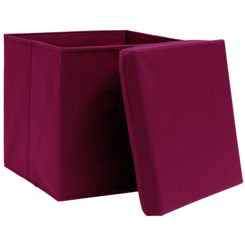 zestaw 4 pudełek z pokrywą Dazo 4X ciemny czerwony