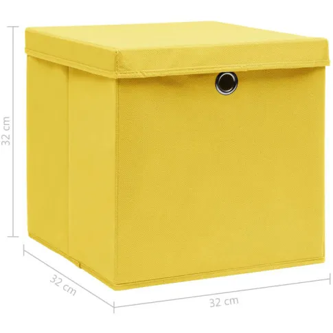 wymiary żółtego pudełka z zestawu 4 pudełek do przechowywania Dazo 4X