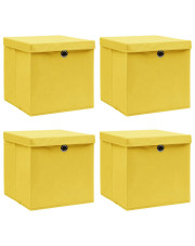 Żółty zestaw 4 pojemników składanych do przechowywania - Dazo 4X w sklepie Edinos.pl